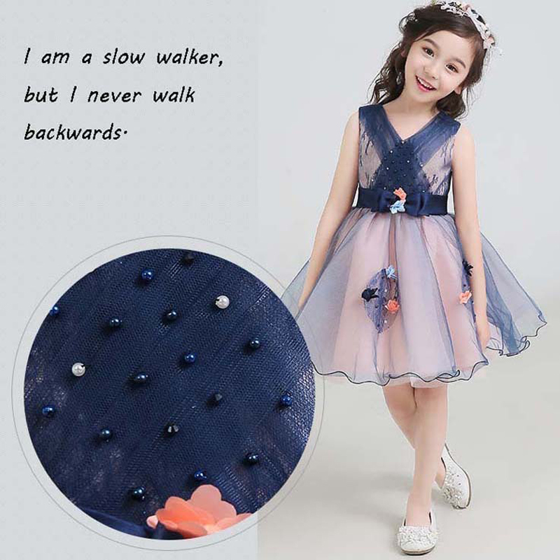 オシャレ 子どもドレス キッズ ジュニア フォーマル用 ワンピース 110cm 1cm 130cm 140cm 150cm 配色 青い ピンク 演奏会 Elegant