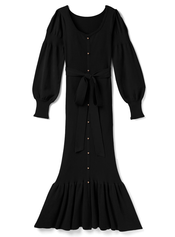 Grl 田中みな実さん着用 フロントボタンマーメイドシルエットニットワンピース Tmart