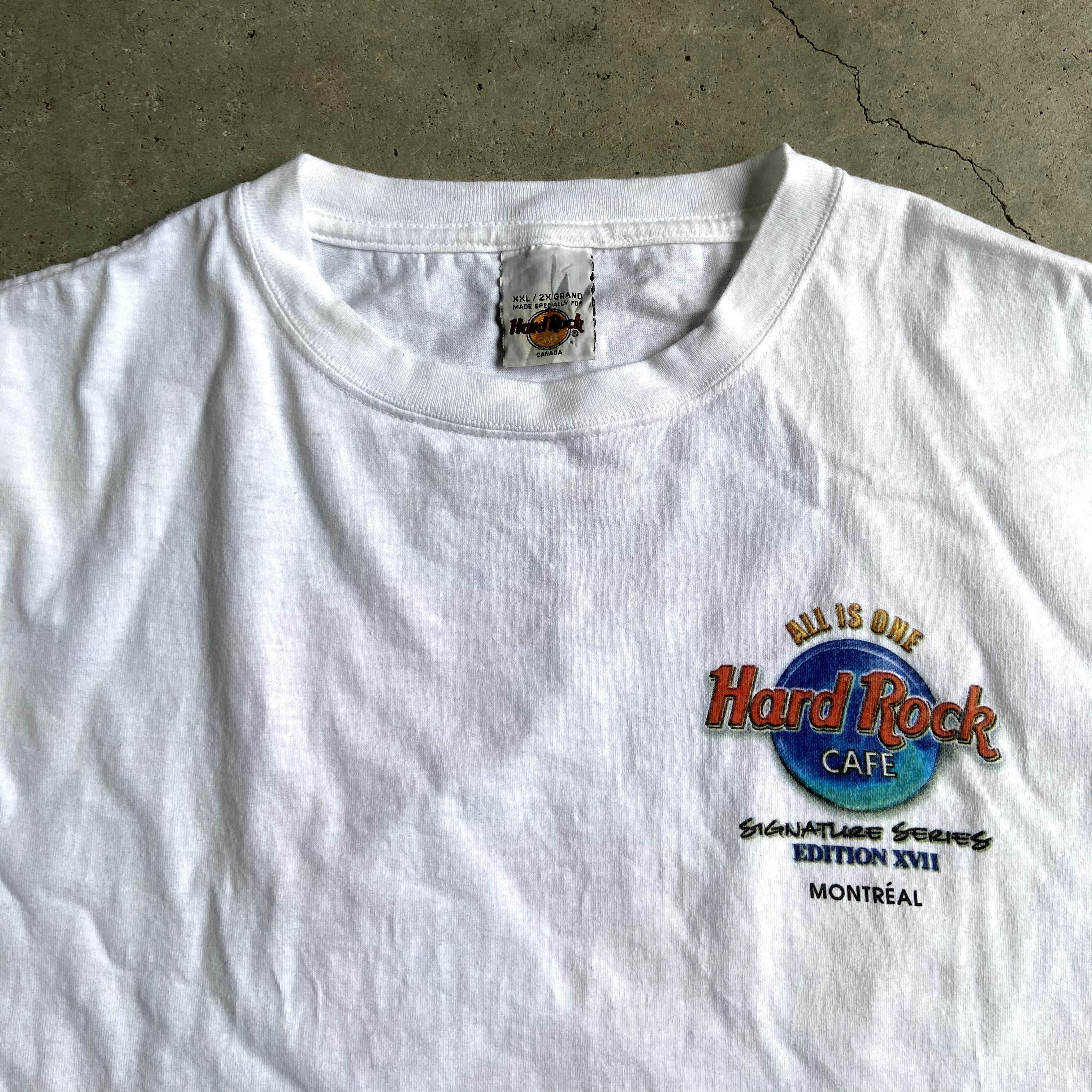 ビッグサイズ Hard Rock Cafe Montreal ハードロックカフェ モントリオール Creed クリード プリントtシャツ メンズ2xl 古着 バンドtシャツ 胸ロゴ バックプリント ホワイト 白 大きいサイズ Tシャツ Cave 古着屋 公式 古着通販サイト
