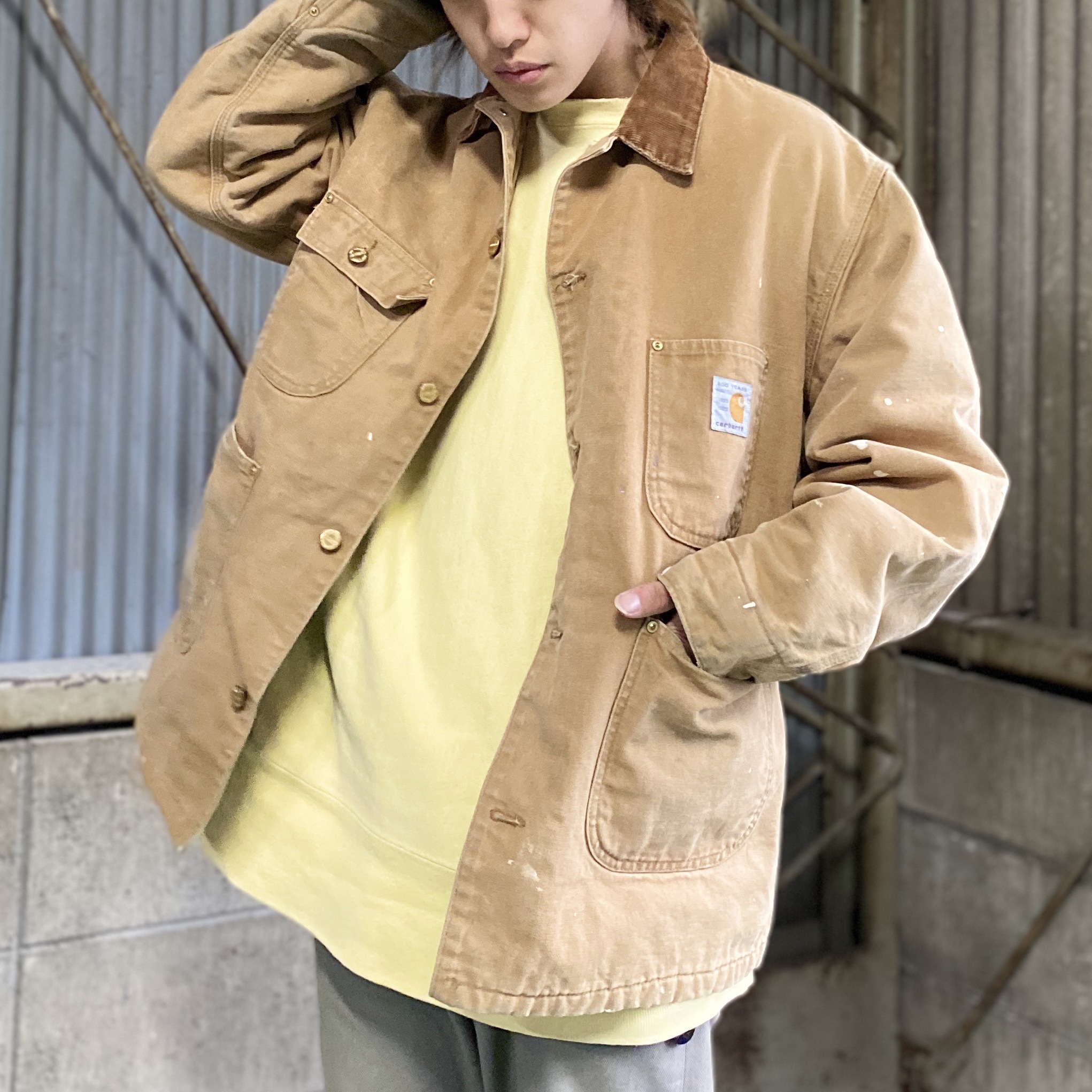 紺×赤 80s Carhartt 星タグ ダックジャケット デッドストック