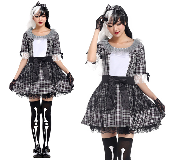 大きいサイズ有り ゾンビ 磁器人形 ドール コスプレ衣装 おばけ 壊れた人形 コスチューム ハロウィン 仮装 M Xxl 3l Di 毒いちご 韓国ファッション