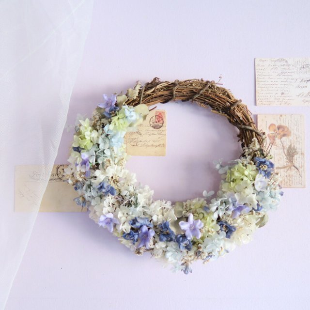 Wedding Wreathbouquet Blue3点set ウェディングブーケ ドライフラワー リース 結婚式 Florilege