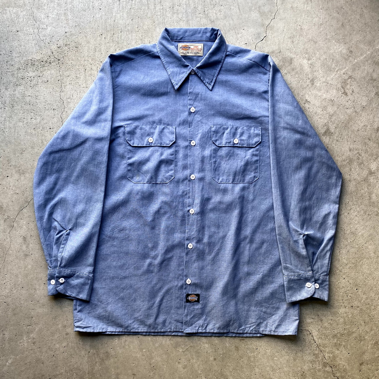 Dickies ディッキーズ 長袖 シャンブレーシャツ メンズl相当 古着 サックスブルー 青色 長袖シャツ Al Cave 古着屋 公式 古着通販サイト