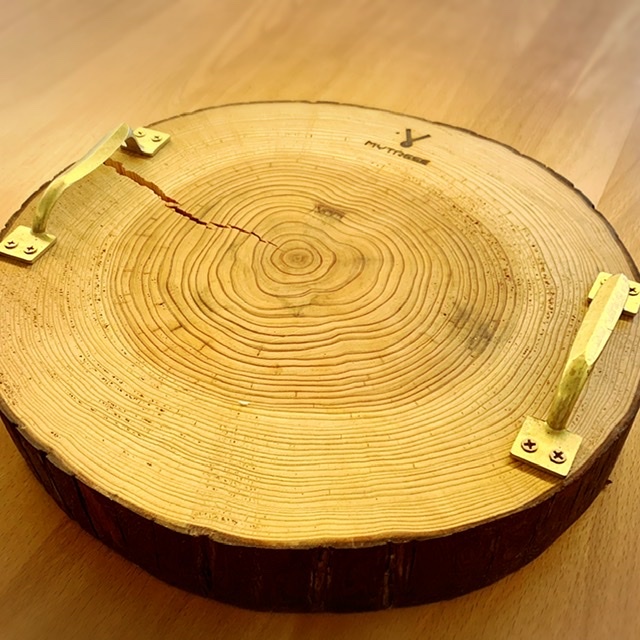 丸太プレート 杉l 取手付き Mytreee