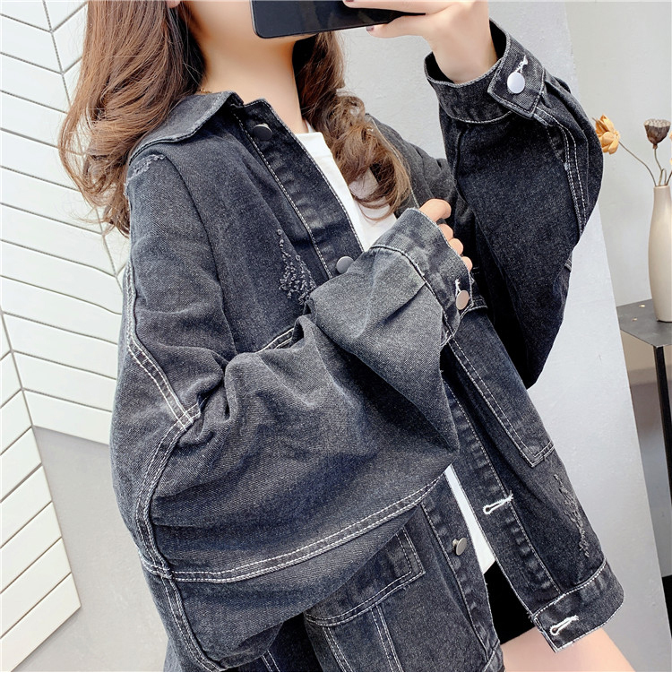 韓国レディースファッション 67 デニムジャケット ビックシルエットモノトーンコーデ カジュアル ストリート ダボっと 秋コーデ 流行オルチャンファッション 人気のプチプラ韓国レディースファッション新作通販 Aliceholly
