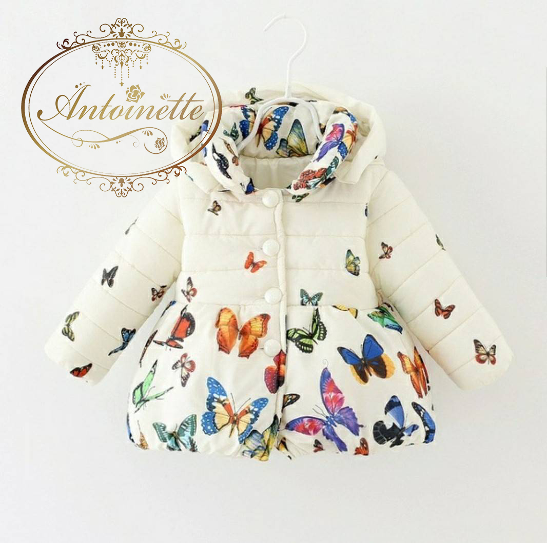 赤ちゃん ベビー服 秋服 春服 ジャンパー バタフライ柄 ちょうちょ ちょうちょ柄 ジャンパーコート Antoinette