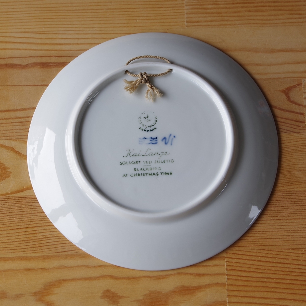 ロイヤルコペンハーゲン クリスマスプレート 1966年 アンティーク Black Bird Royal Copenhagen イヤープレート ヴィンテージ 陶器 Flohmarkt フローマルクト