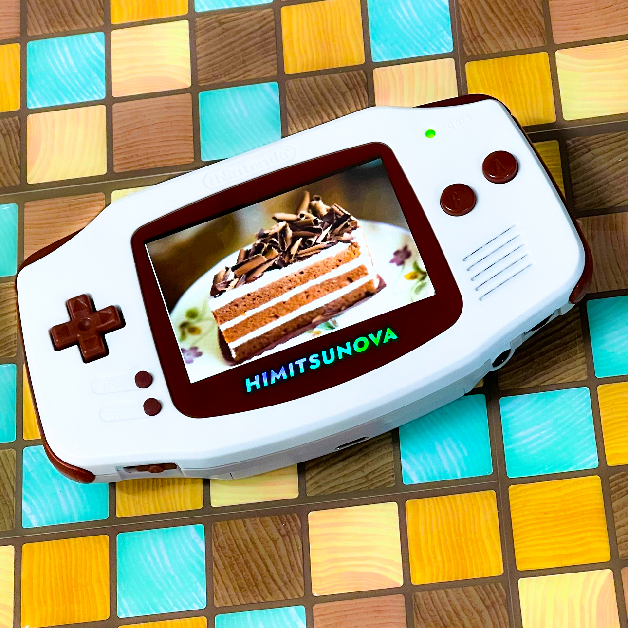 Gba 完成済み Chocolate Cake ヒミツノバ ゲームボーイのバックライトカスタム Himitsunova