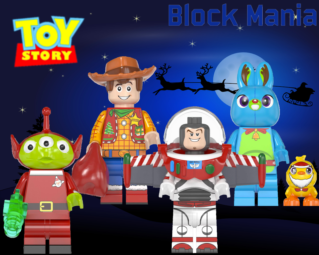 即納 トイストーリー４ クリスマスver レゴ 互換 ミニフィグ ４体セット Block Mania ブロック マニア