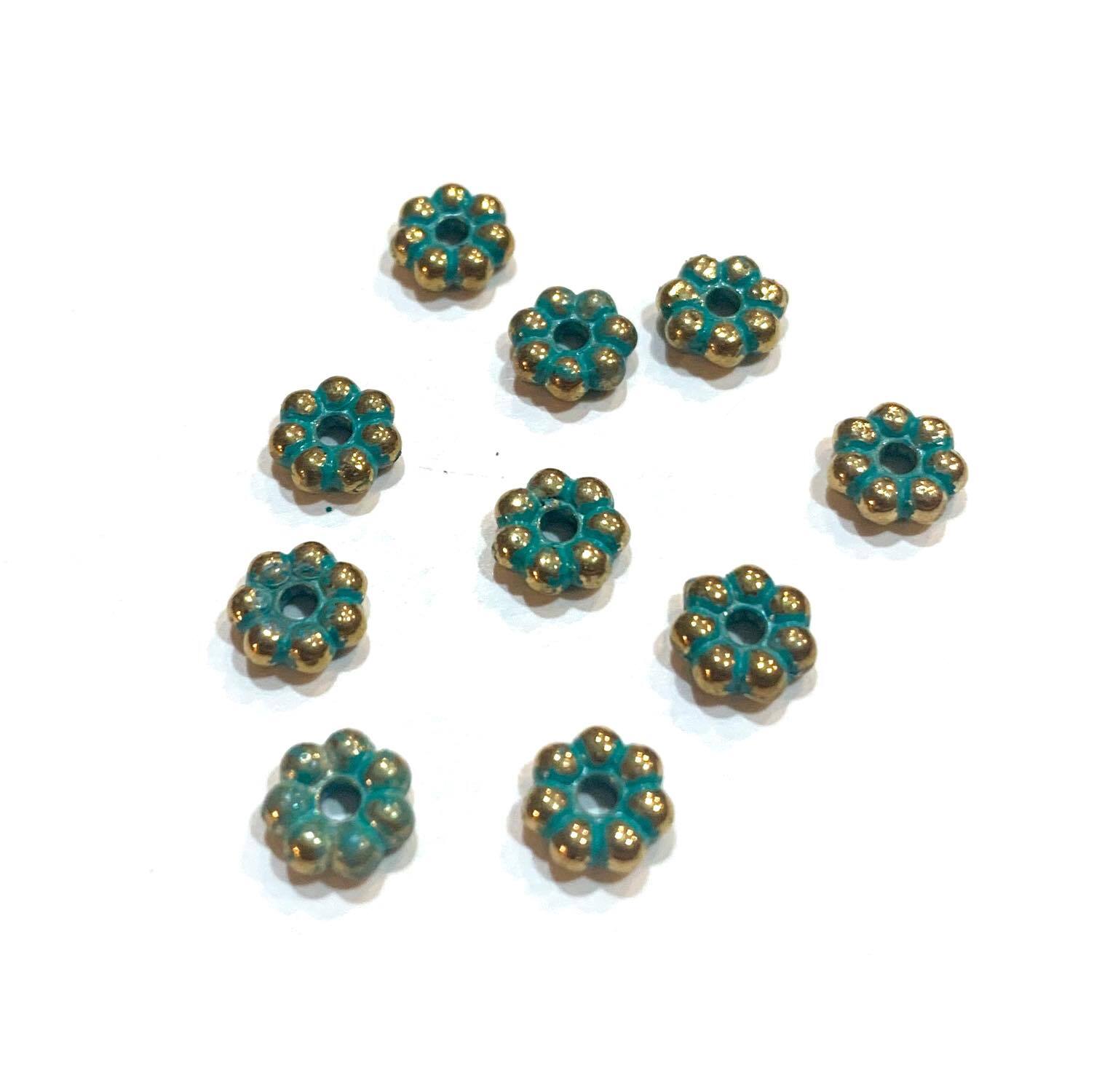 古ブロンズ風お花ビーズパック 30p Dua アクセサリーパーツショップ