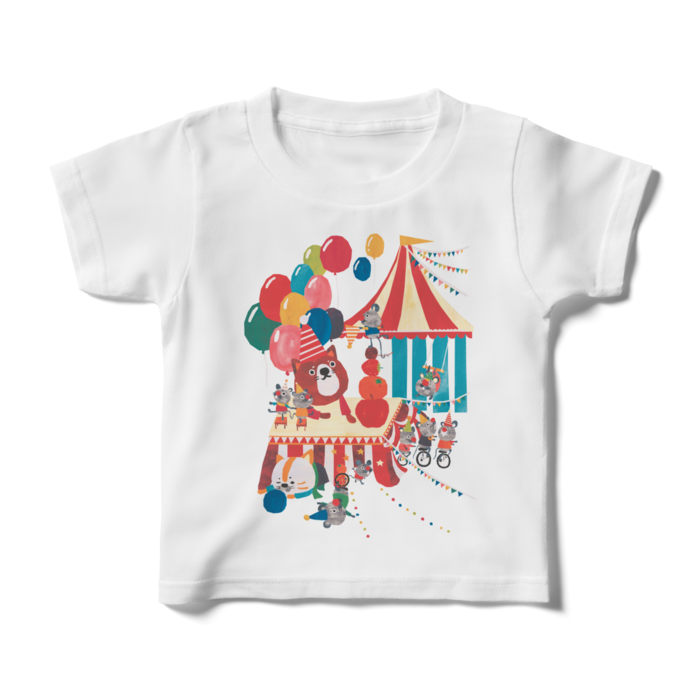 前面プリントイラストキッズtシャツ サーカス Orange Garden