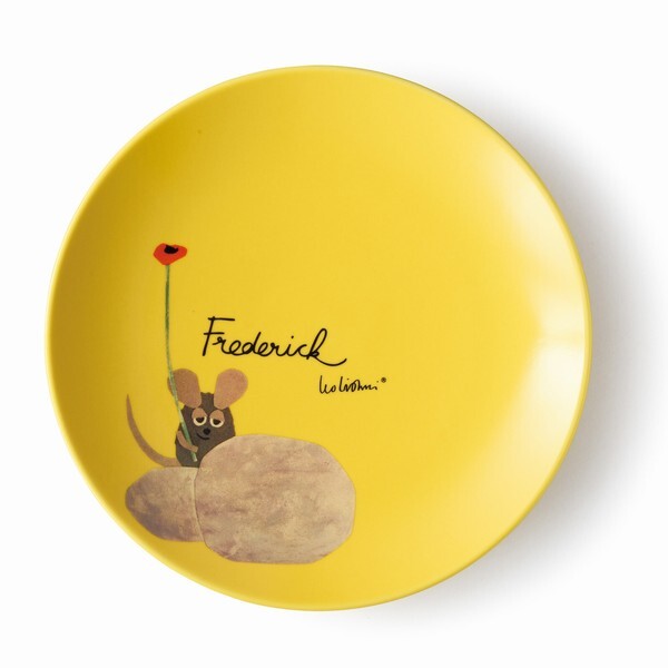 新品 レオ レオニ プレート フレデリック 取り皿 ケーキ皿 17cm Leo Lionni ねずみ オランダ 絵本作家 アニマル 黄色 ポップ Flohmarkt フローマルクト