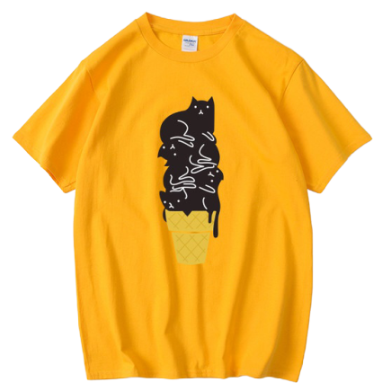 ソフトクリームネコ ユニークプリント 16色 メンズ セレクトショップ Taeyangday Shop テヤンデイショップ