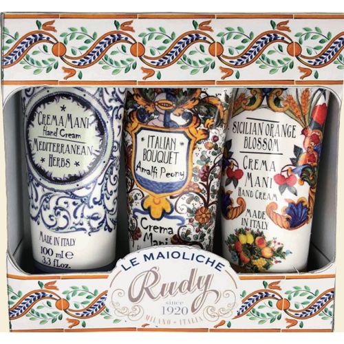 イタリア各地の特産を表現した柄を施したおしゃれなデザイン ハンドクリームセット ルディ ラ マヨルカ ギフトセット ステラ ハンドクリーム３本セット Myfavoriteitems Store