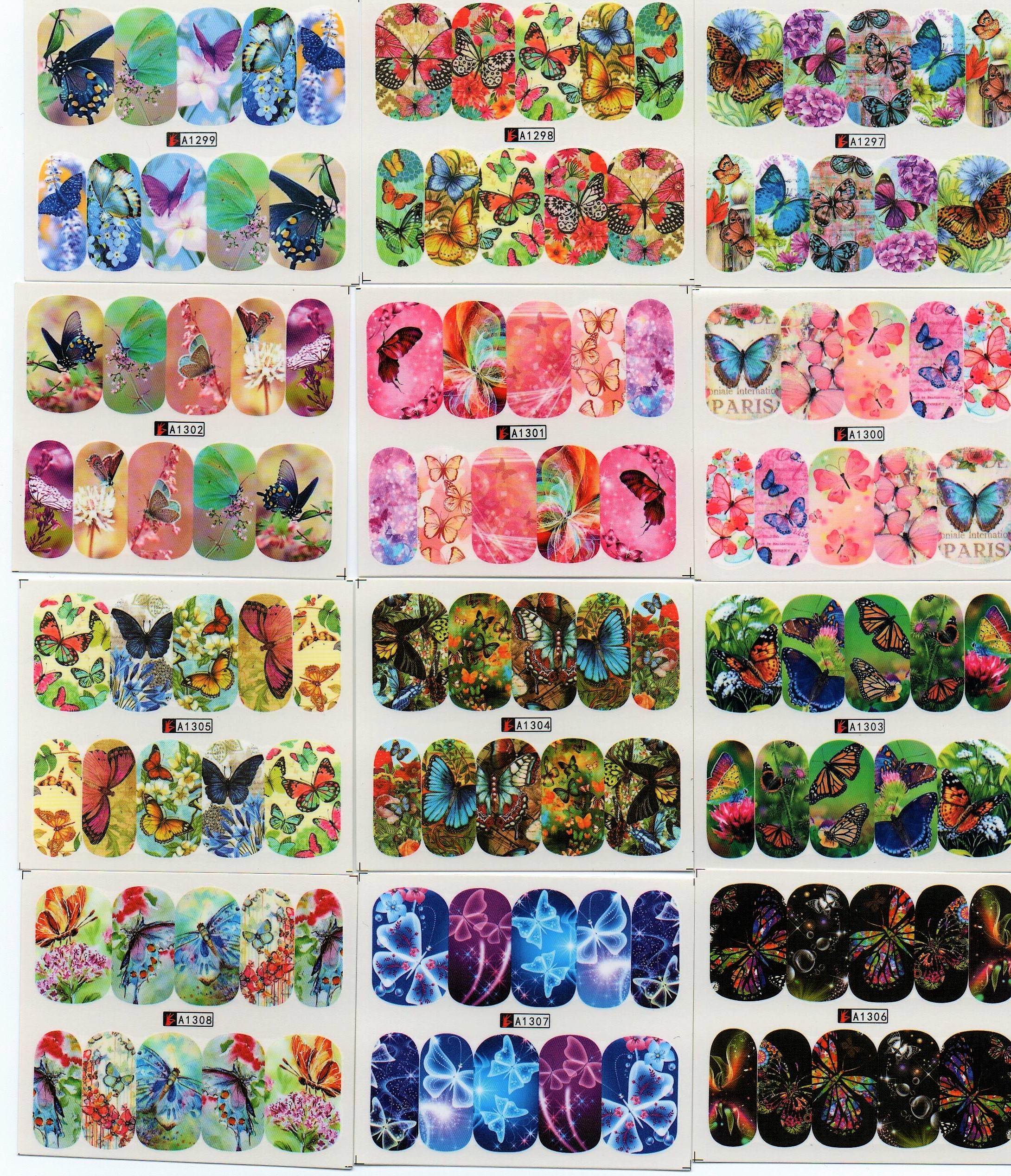 ウォーターネイルシール 蝶々モチーフ 即納 限定 Honeyhonesty