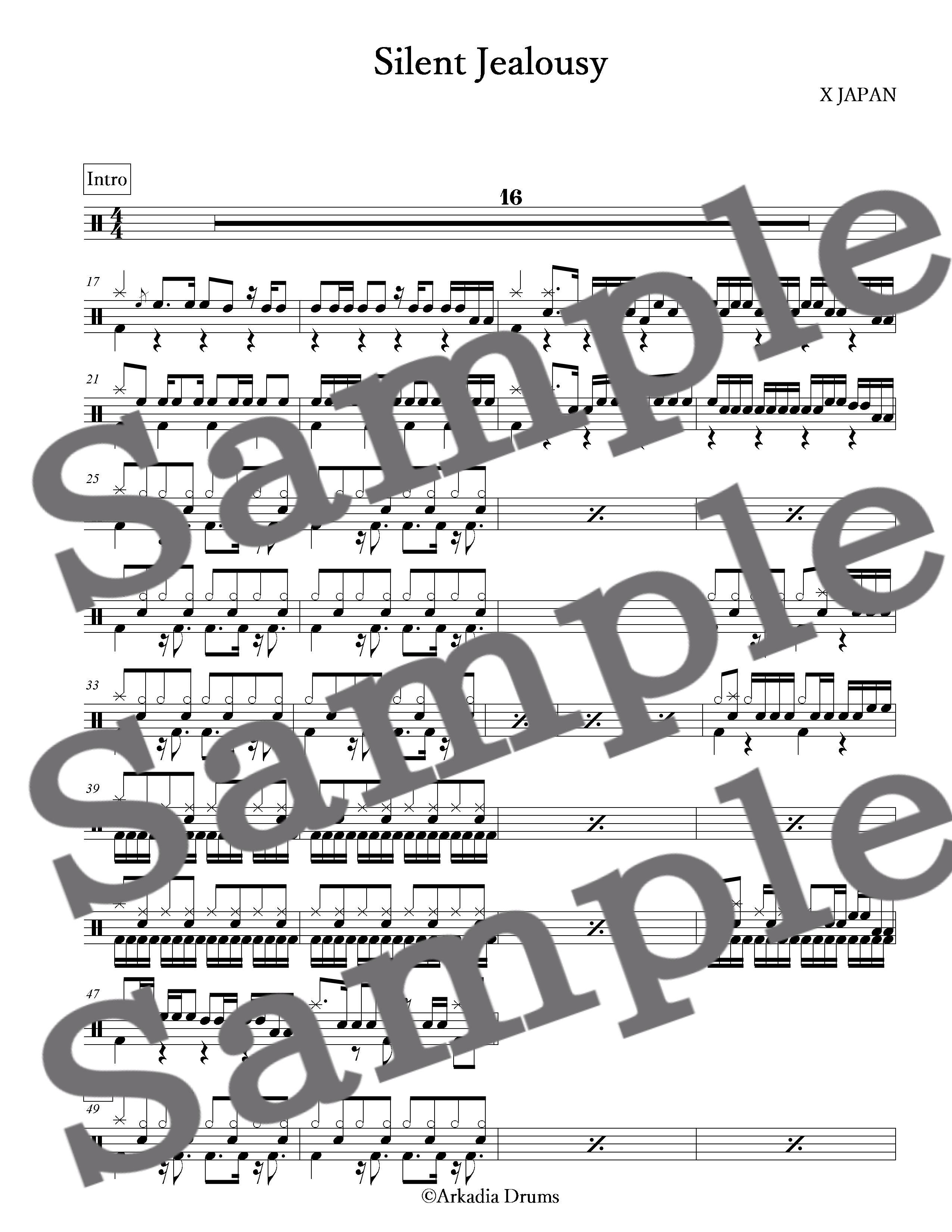 Silent Jealousy X Japan Arkadia Drums