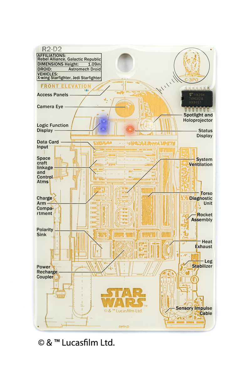 Flash R2 D2 基板アート Icカードケース 白 名入れ無料サービス実施中 Pcb Art Moeco