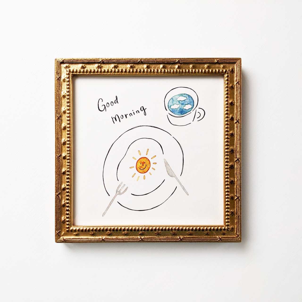 Good Morning アートプリント イラスト複製画 150角 Cashew Fafa