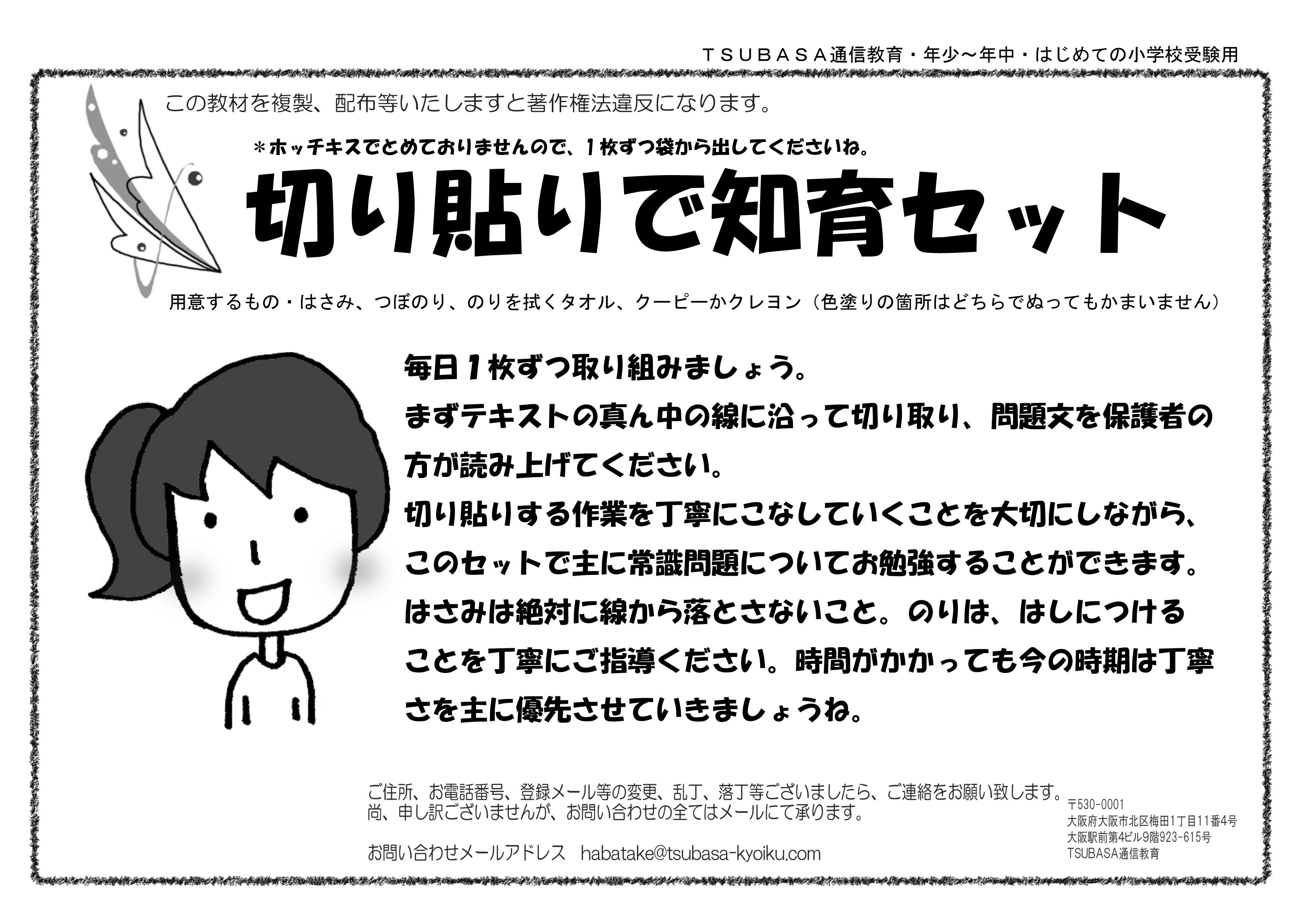 切り貼り知育セット Tsubasa通信教育ネットショップ