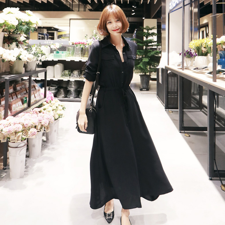 大人ロング丈ワンピース レディース 春夏秋 ロングワンピース シャツワンピース マキシワンピース リゾート フレア ロング 綿 シャツ マキシ丈 シンプル 無地 黒 カジュアル ワンピ 長袖 大きいサイズ お呼ばれ きれいめ 代30代40代50代 春 夏 秋 森ガール ゆったり