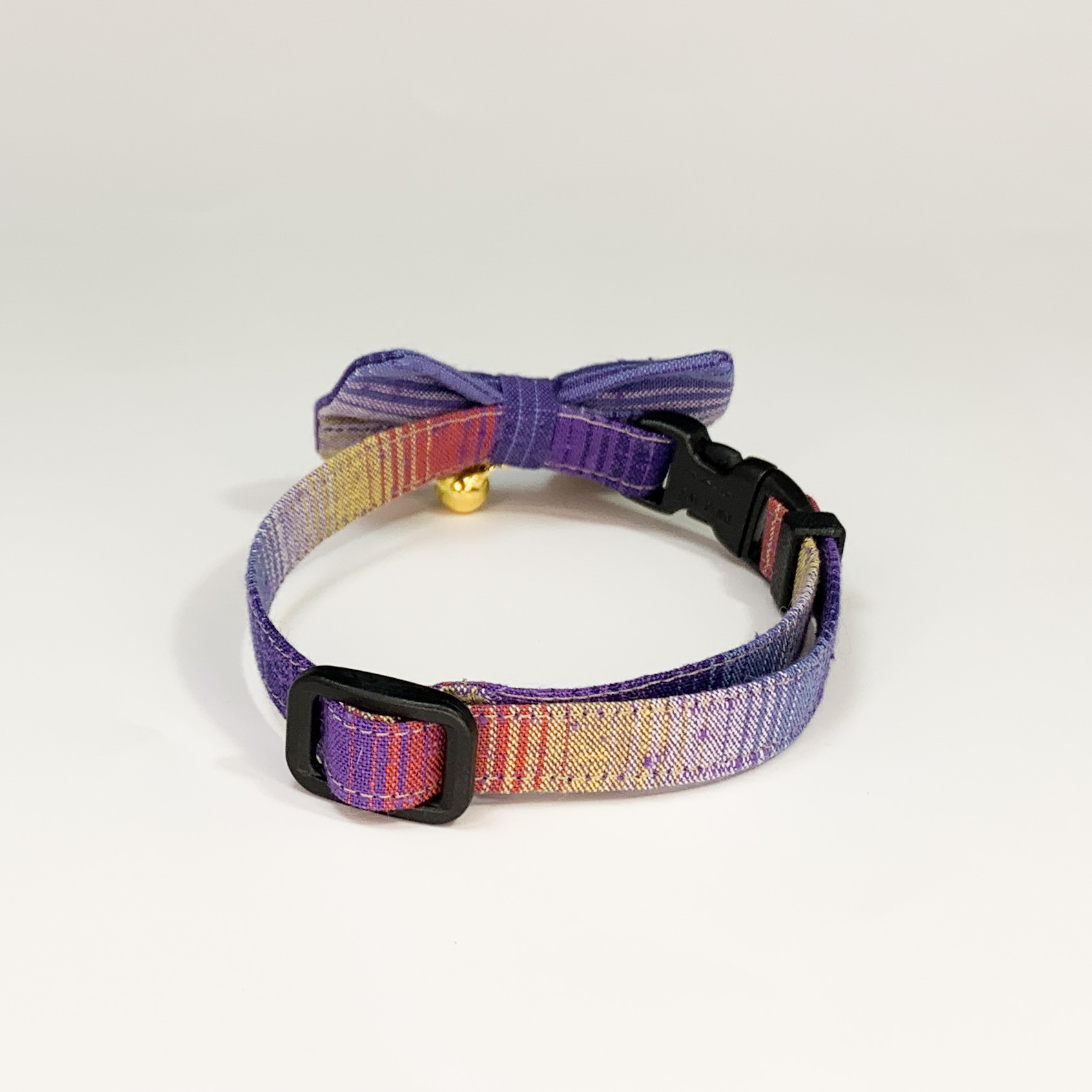 夕まぐれ 成猫用 ハンドメイド 首輪 遠州綿紬 Komuazu こむあず 猫用ハンドメイド首輪