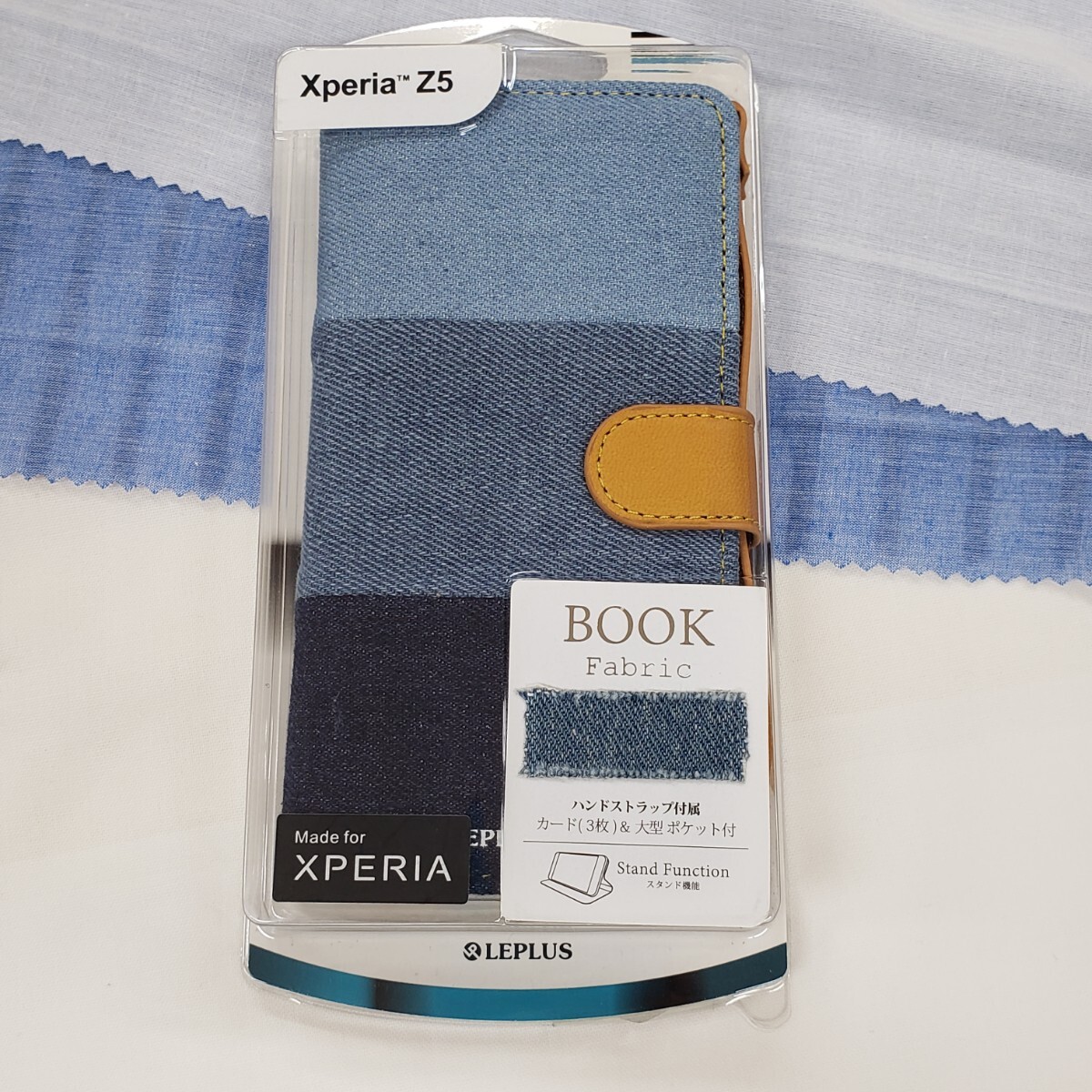 Xperia Tm Z5 So 01h Sov32 501so ファブリックデザインケース Book Fabric 3色デニム柄 Plaisant