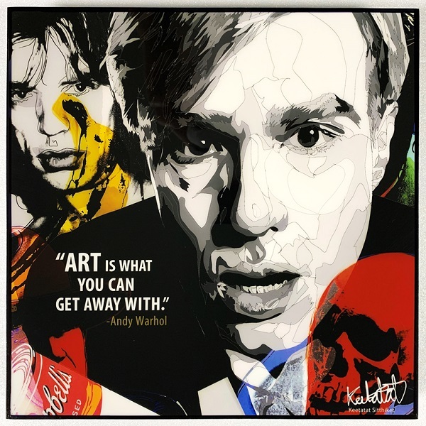 Andy Warhol 3 アンディ ウォーホル ポップアートパネル Keetatat Sitthiket ポップアートフレーム ボード グラフィック ウォールアート 絵画 壁立て 壁掛けインテリア 額 ポスター プレゼント ギフト インスタ バナナ 画家 芸術家 キータタットシティケット