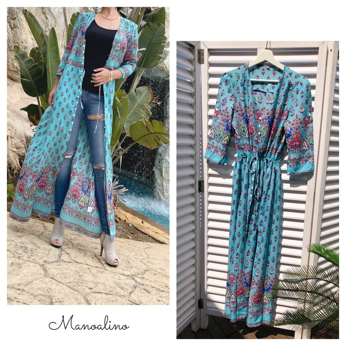 2way Resort Onepiece Cardigan Skyblue リゾートワンピース ロングカーディガン スカイブルー Manoalino Hawaiianjewelry Hawaiianaccessory Select