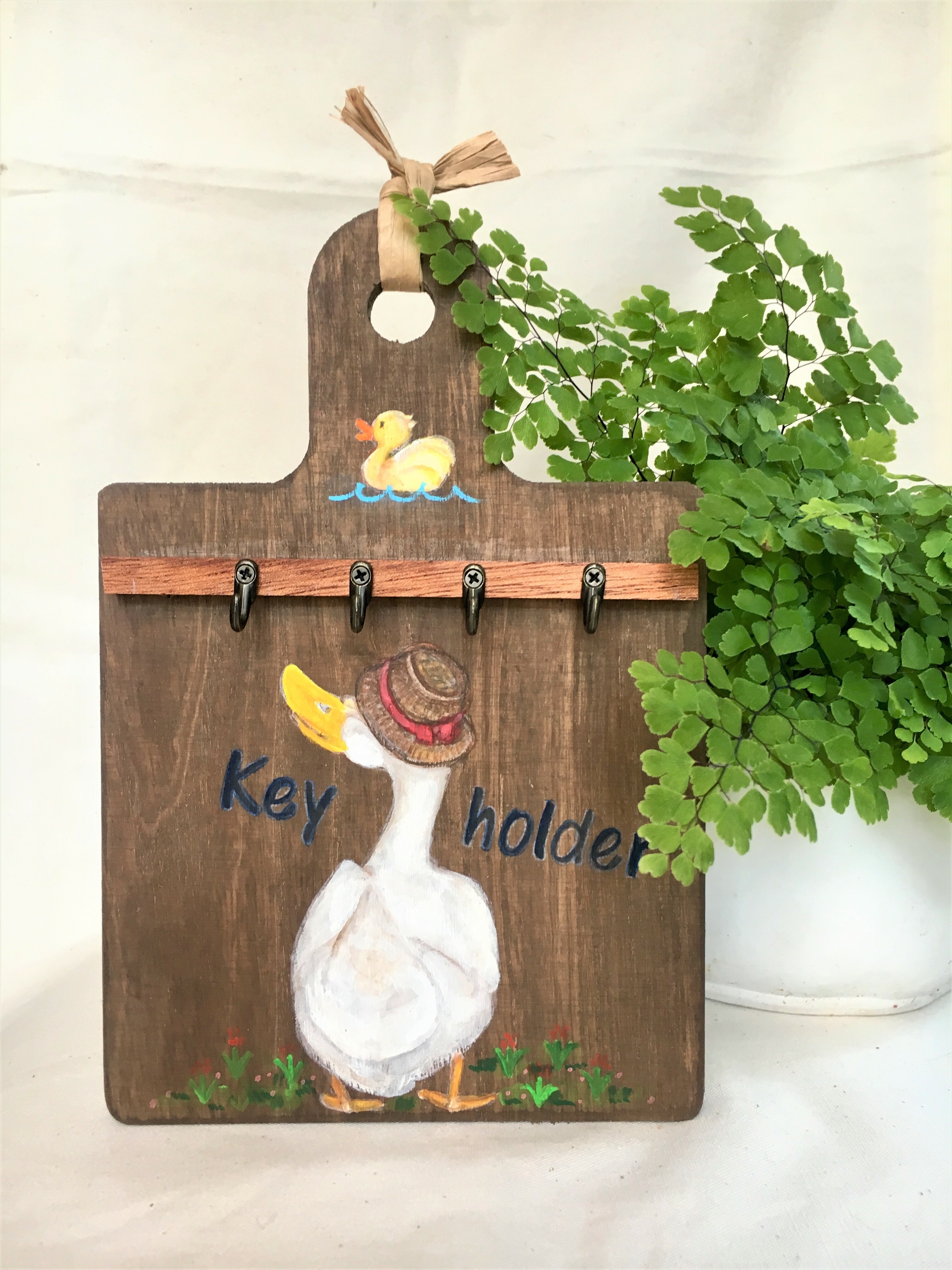 あひるイラスト壁掛け式キーホルダー Atelier るんと