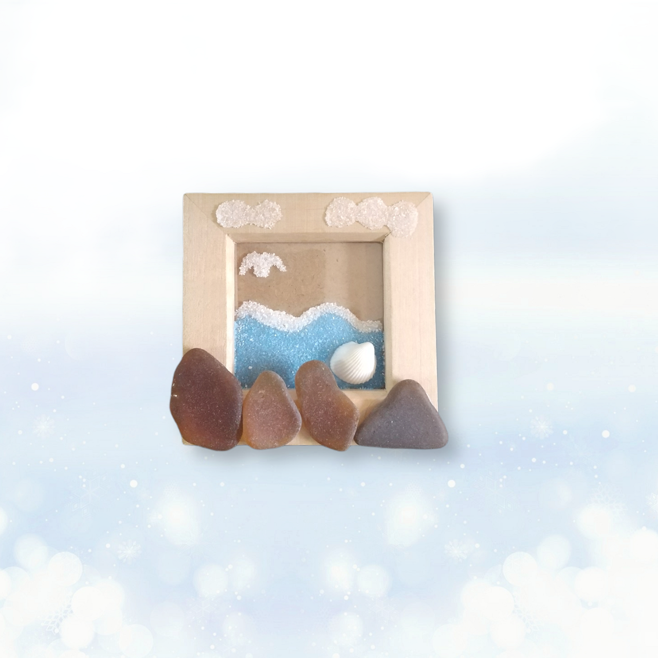 簡単手作りキット フォトフレームミニ 天然シーグラス専門店 A Glass