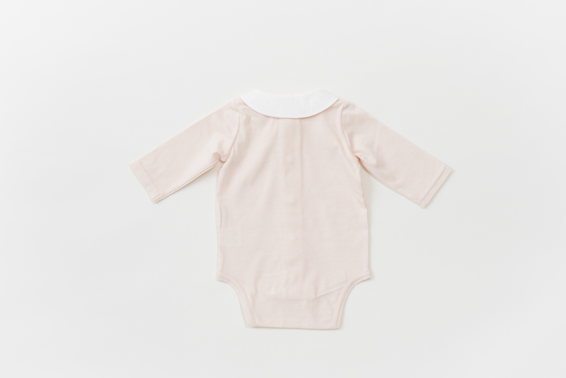 襟つきロンパース ピンク 長袖 足なし Love The Earth Blue