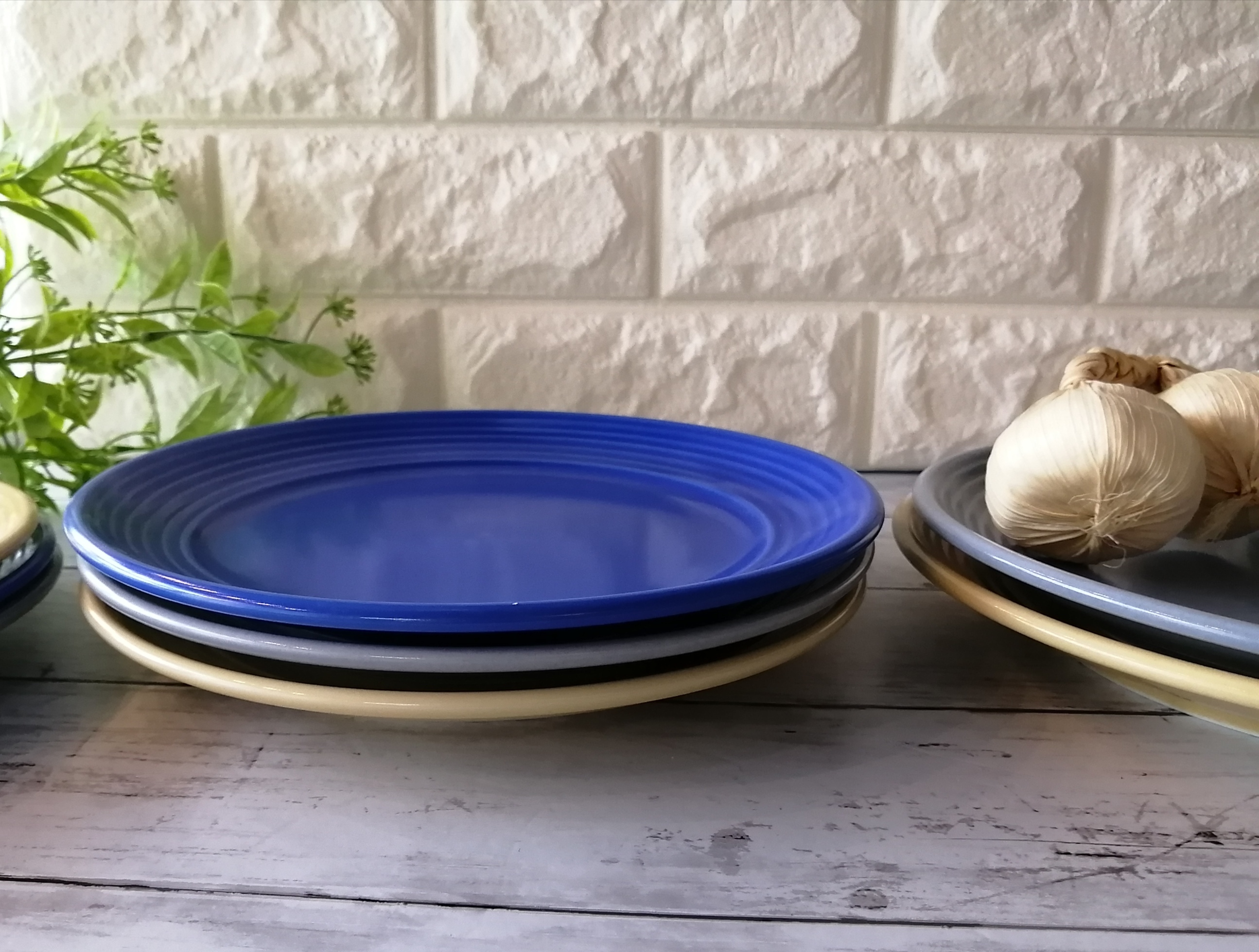 中皿 デザート皿 丸皿21cm ロティ 4色 カフェ風 おしゃれ食器 食器のほっこり屋