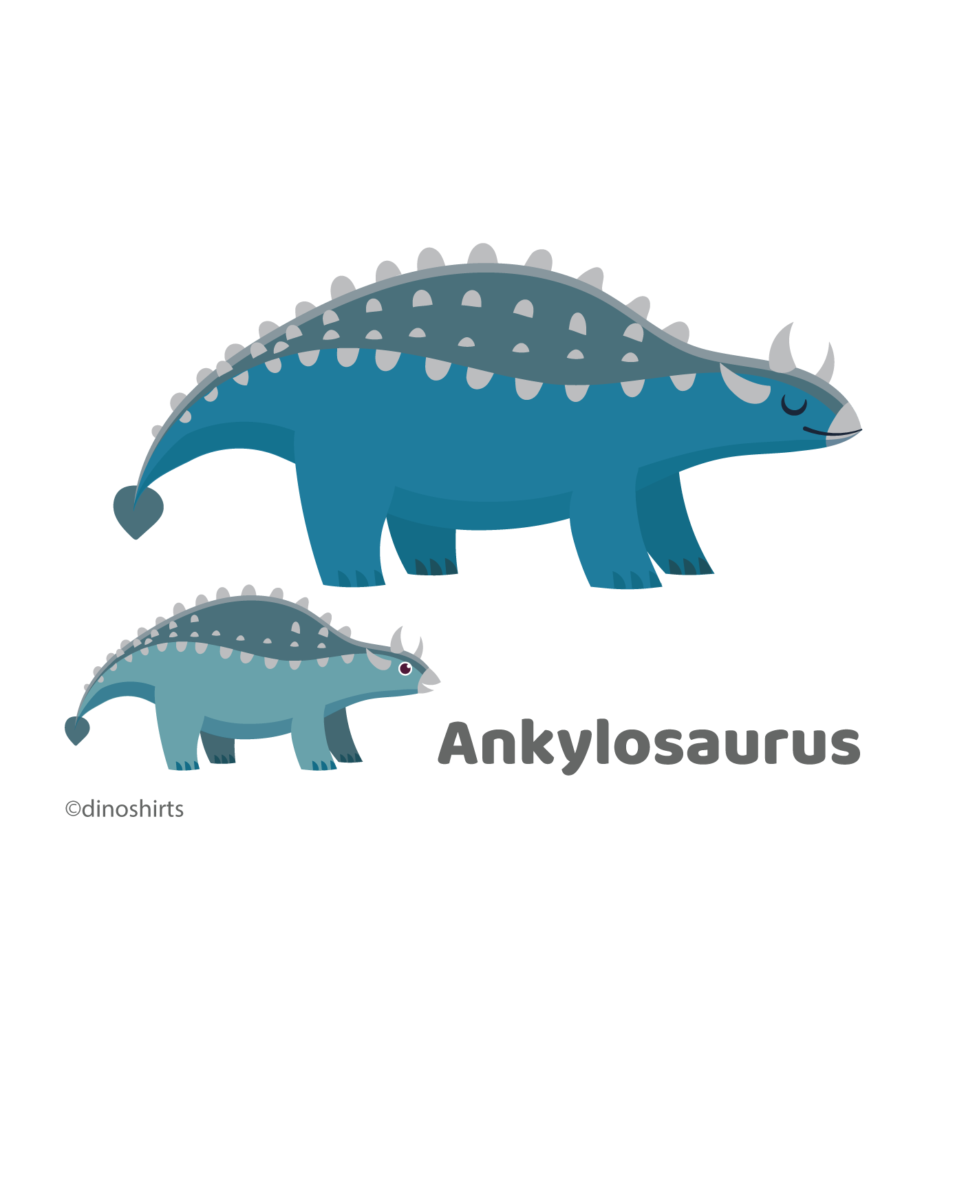 アンキロサウルス キッズtシャツ ホワイト Dinoshirts