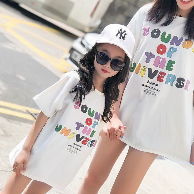 親子ペア プリントtシャツ Tシャツ ラウンドネック 半袖 オーバーサイズ Bigサイズ 春 夏 親子リンク 親子コーデ おそろコーデ リンクコーデ 親子 キッズ おしゃれ サイズ お出かけ Pl 0040 Y Orurea Berry オルレアベリー