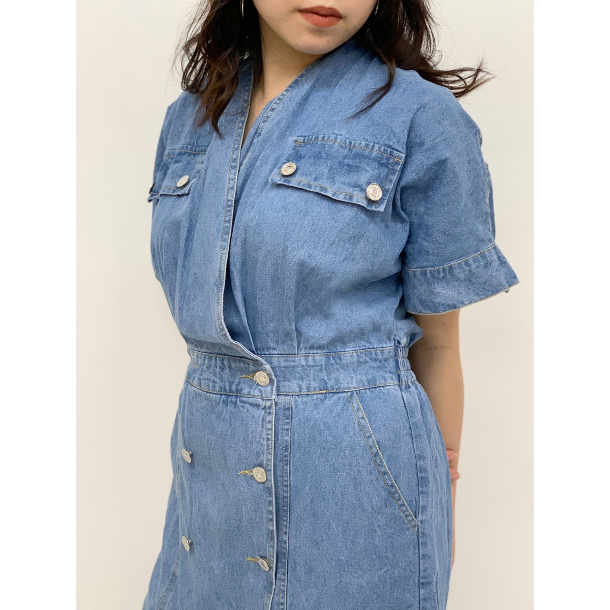 Whoo ダブルボタンデニムワンピース W1s7005 Zuri