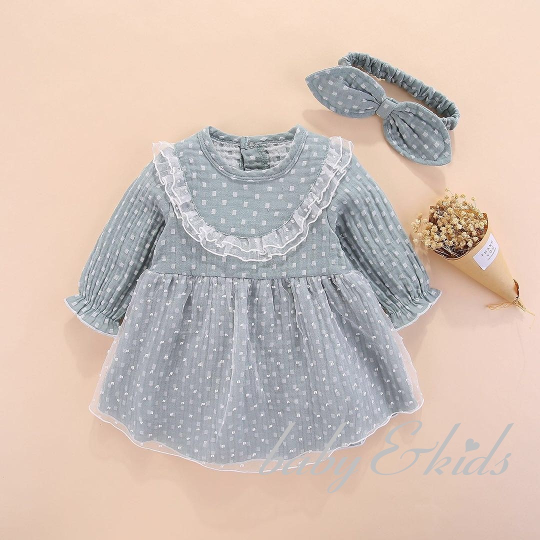 送料無料 韓国子供服 ガーゼ ワンピース ガーゼ ドレス ヘアバンド ２点セット チュール ドレス 赤ちゃん ロンパース付き ワンピース 子供服 Cocobebe Base店 ベビードレス 退院着 2way ベビースタイ 水着 ベビースーツ コスチューム