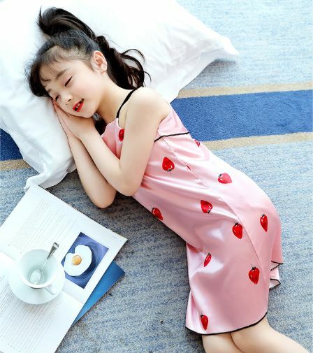 110 170cm 3カラー サテン セクシー ナイト ワンピース パジャマ ネグリジェ 部屋着 キャミワンピ 夏服 19s S 韓国 子供服 女の子 ガールズ キッズ P227 A Dear Child