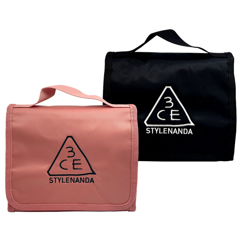 3ce ウォッシュ バッグ スモール 韓国コスメ Wash Bag Small ブラック Black ピンクベージュ Pink Beige スタイルナンダ Stylenanda 生活防水 メイク ポーチ 化粧ポーチ オルチャン Allure