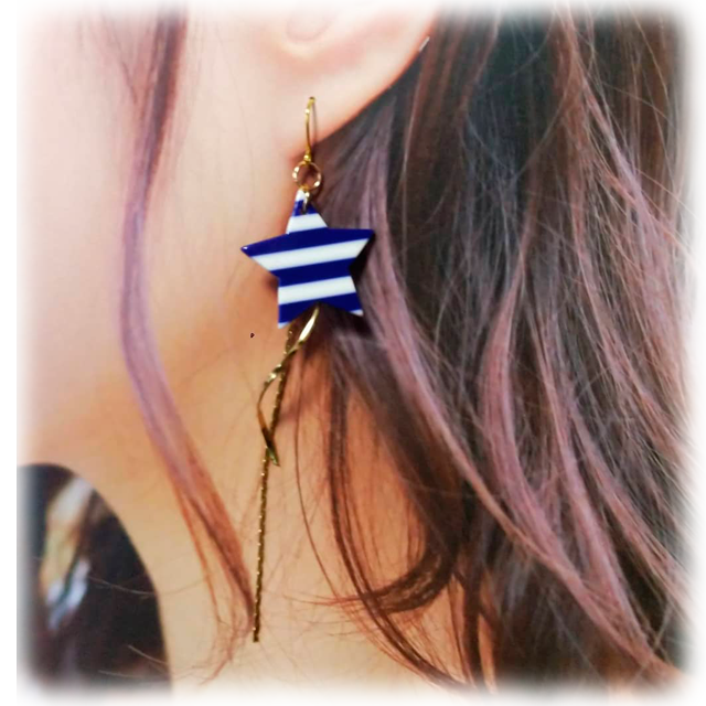 マリン柄ピアス Cocoro