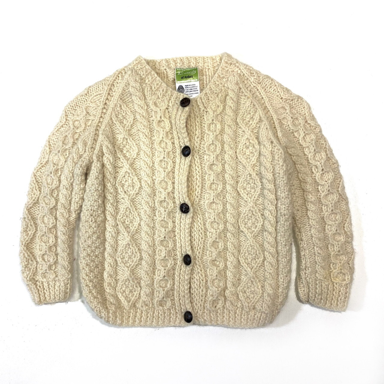 kids】アイルランド製 フィッシャーマン ウールニットカーディガン 