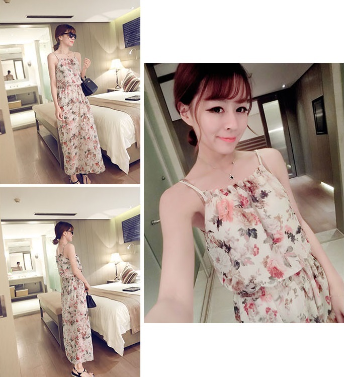 ワンピース 花柄バンダナ柄 マキシ丈 夏ワンピ 白ワンピリゾート海 マキシ ロング シフォン ワンピースワンピ ビーチ Aライン 無地 韓国レディース キッズファッション Londonbridge ロンドンブリッジ