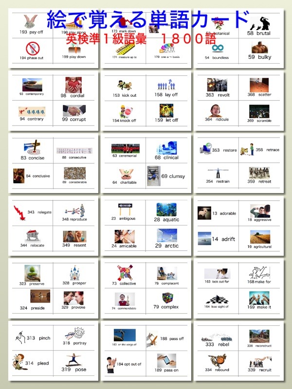 絵で覚える単語カード英検 準1級語彙 1800枚 Visualenglish7