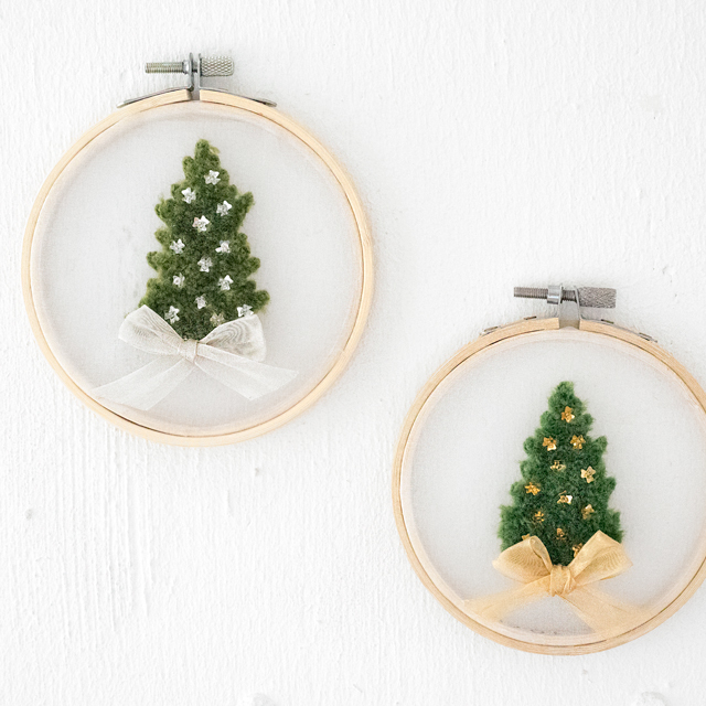 もこもこクリスマスツリーの刺繍キット オートクチュール 刺繍 東京 お教室 素材