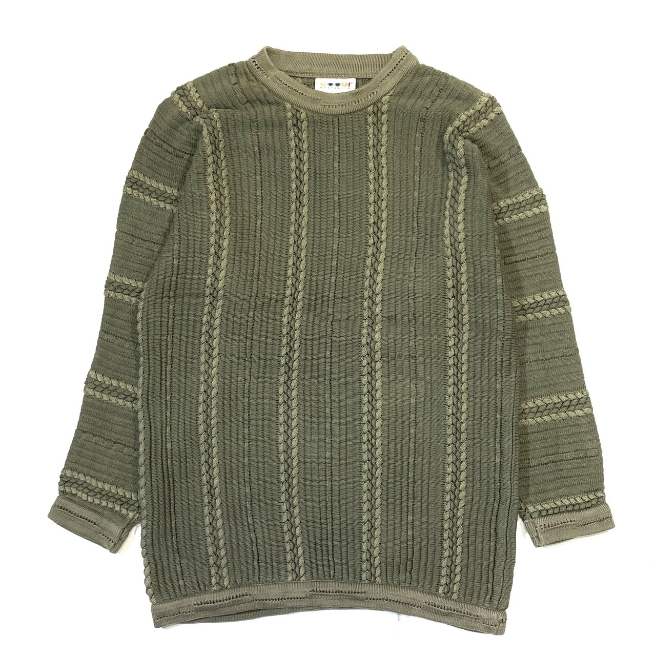 90年代 ビンテージ オーストラリア製 Coogi クージー コットンニットセーター メンズs相当 テールベルトグリーン古着 ニットセーター Sa30 Sa30 Al Cave 古着屋 公式 古着通販サイト