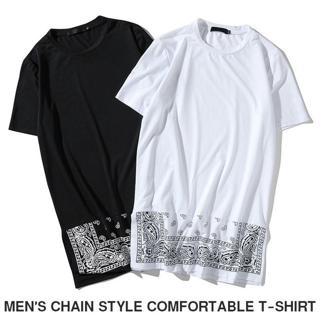 メンズtシャツティシャツ半袖ストリートオーバーサイズロング丈tシャツ Men S Chain Style Comfortable T Shirt Sku 18mt037 Value Rave Notice バリューレイヴノーティス 韓国ファッションやハワイアンジュエリーなど海外通販