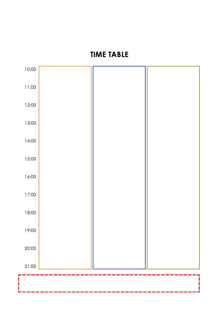 タイムテーブルのテンプレート Template Digital