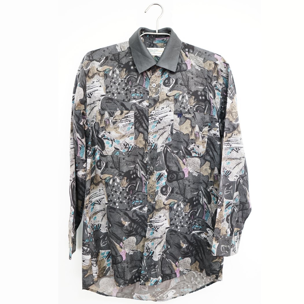 Used クレイジーシャツ 柄シャツ 古着 メンズ ドット 襟付き カラーシャツ 原宿 Ush 0009 古着屋 Full Crazy