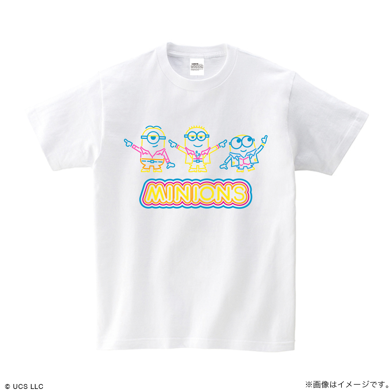Tシャツ ミニオン ネオン ホワイト Minions Pop Up Store 限定 Minions Pop Up Store Online