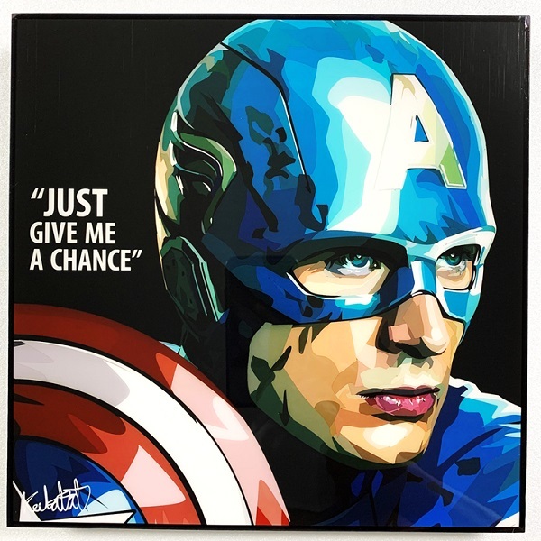 Captain America 2 キャプテン アメリカ ポップアートパネル Keetatat Sitthiket ポップアートフレーム ボード グラフィック 絵画 壁立て 壁掛けインテリア 額 ポスター プレゼント ギフト 映画 アメコミ アベンジャーズ Marvel マーベル キータタットシティケット