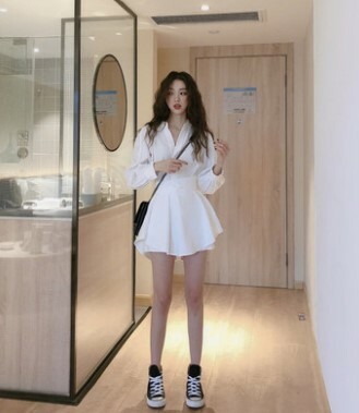 秋 冬 レディース ワンピース 大きいサイズ ホワイト 白 シャツ 襟付き 長袖 ミニ丈 シャツワンピース 襟付きワンピース ミニワンピース おしゃれ かわいい 韓国 きれいめ プチプラ Sy 8 305 Dress Sugar Moon